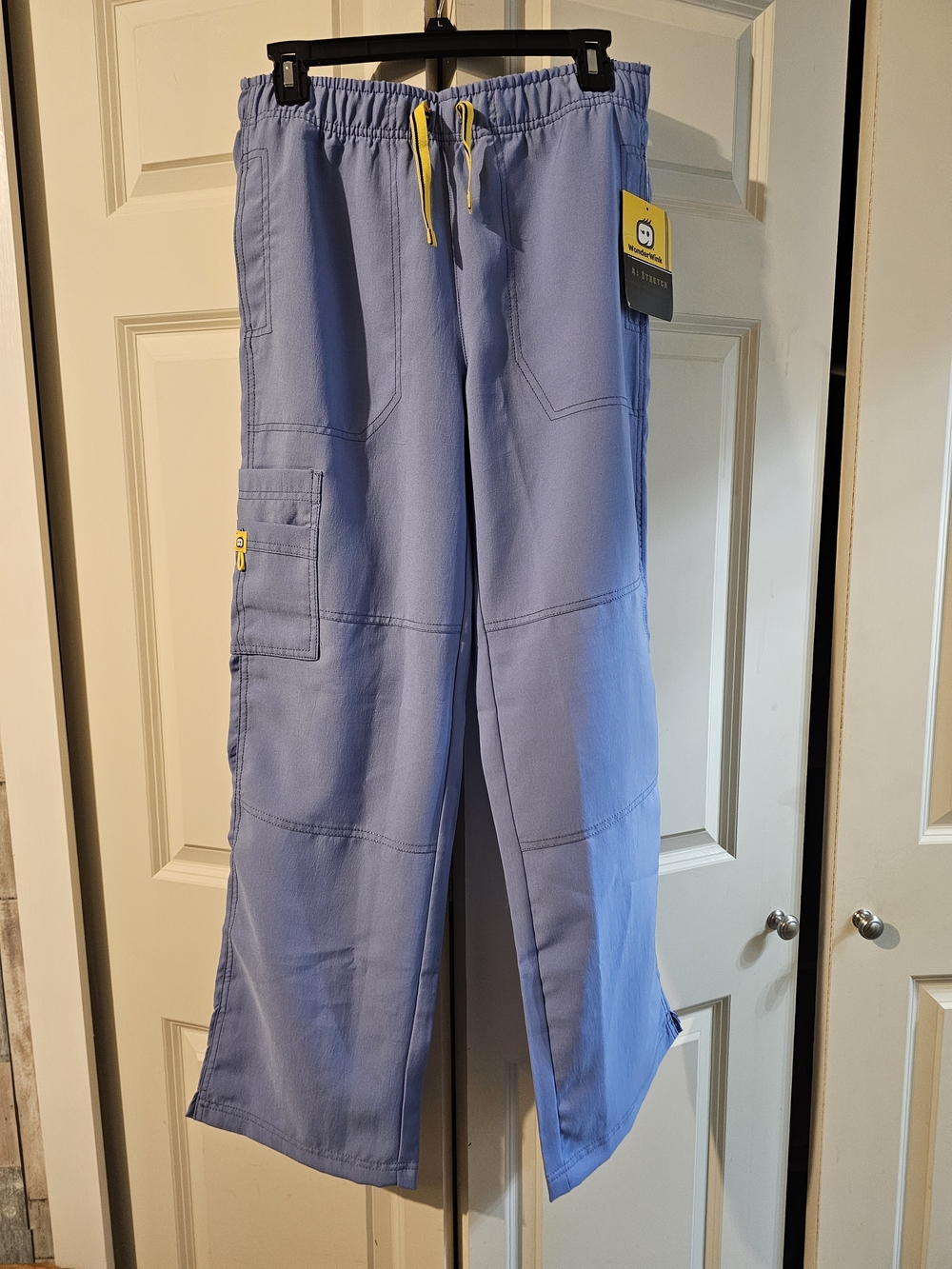 Light Blue WONDERWINK WOMen's Cargo Pants with Yellow Drawcord NWT